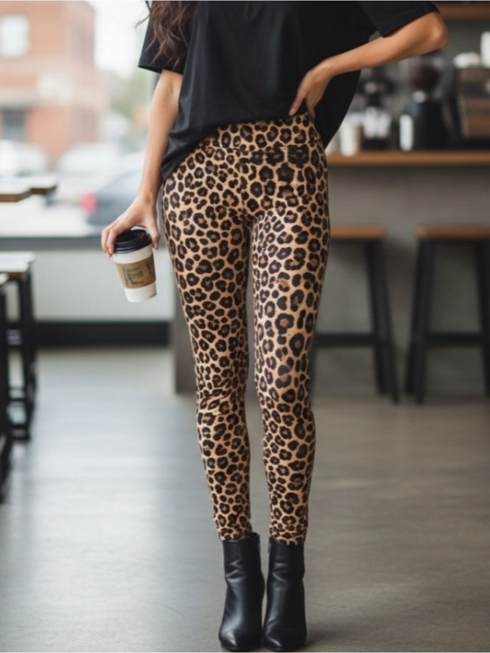 🔥🔥🔥Leopard Animal Print Leggings Spandex Stretchy Soft Size S-M NWT